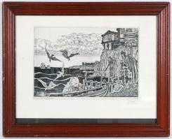 Stettner Béla (1928-1984): A bujdosó fejedelem. Rézmetszet, dúcon jelzett, aláírt, üvegezett keretben, 36x46cm