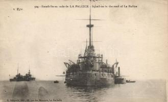 WWI French squadron in the road of La Pallice; warship