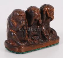 Bronz majmocskák, 5x3,5x2,5cm