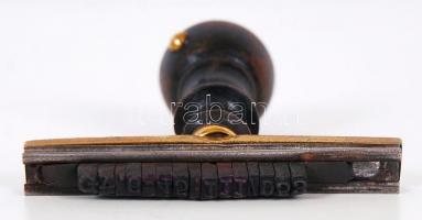 Sínes réz pecsétnyomó,fa markolattal