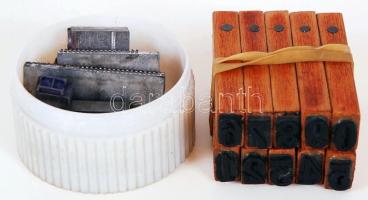 Ólom és gumi bélyegzők, összesen 21 db