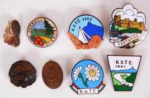 Természet járó zománc jelvények 5 db, sima 3 db