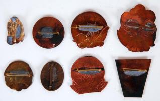 Természet járó zománc jelvények 5 db, sima 3 db