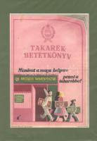 1959 Takarék betétkönyv plakát, ofszet, paszpartuban, 29×21 cm