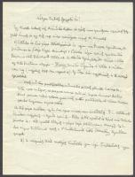 1934 Csetényi Imre tanár, író levele Mélyen tisztelt igazgató Úr! - megszólítással. A levélben Attilával kapcsolatos történelmi tényeket ecsetel. Két beírt oldal.