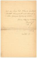 1894 Fischer Gyula dohány-utcai főrabbi saját kézzel írt levele Igen tisztelt doktor Úr! megszólítás...