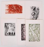 1919-1979 Tizenhat metszet. 16 művésztől szocreál, rézkarcok, linók, számozott 200/159