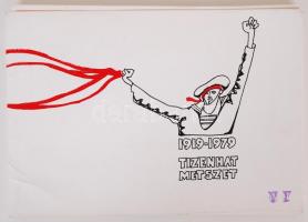 1919-1979 Tizenhat metszet. 16 művésztől szocreál, rézkarcok, linók, számozott 200/159