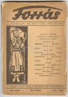 1943 Forrás irodalmi és kritikai folyóirat. Első szám, apró hibákkal