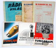1947 Rádiós világ dupla szám és Tungsram katalógusok.