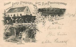 1898 Lajtapordány, Prodersdorf; with restaurant