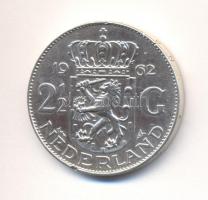Hollandia 1962. 2 1/2G Ag "Julianna" T:2-
Netherlands 1962. 2 1/2 Gulden Ag "Juliana&...