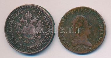 Ausztria/magyar verdejel 1812B 1Kr + 1851B 2Kr T:2-,3