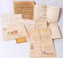 1930-1945 vegyes okmánytétel: Adóslevél, fizetési meghagyás, birtokoklevél stb