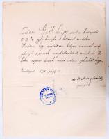 1910 Dr Baksay Sándor református püspök levele.