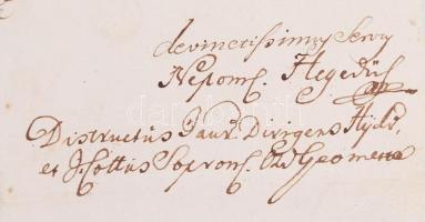 1785 Hegedűs Jánosnak a Győri Kerület vízügyi igazgatójának, Sopron vármegye földmérőjének levele is...