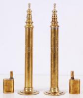 Réz olajmécsesek, összesen:4 db, 2×24 cm, 2×6 cm