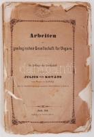 Kovács Gyula: Arbeiten der geologischen Gesellschaft für Ungarn  Pestth, 1856, Johann Herz. 80p. + k...