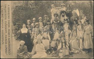 Budapest XIV. Hermina Zárda; Mária Kongregáció tagjai által előadott Tamás lovag című dráma szereplői