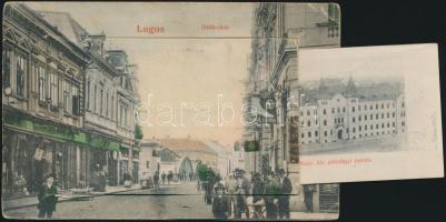 Lugos Deák street leporellocard with synagogue (Rb)