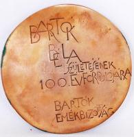 Vigh Tamás (1926-2010): Bartók Béla emlék plakett, bronz, jelzett, díszdobozban, d:9 cm