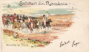 1899 Wedding, Romanian folklore litho