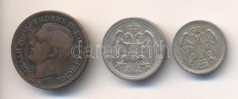 Szerbia 1879. 5P + 1883. 5P + 1912. 10P T:2,2- Serbia 1879. 5 Para + 1883. 5 Para + 1912. 10 Para C:XF,VF