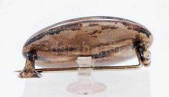 cca 1900 Német vaskeresztet ábrázoló hazafias ezüst kitűző gyönggyel. Herman Bauer mesterjeggyel / c...