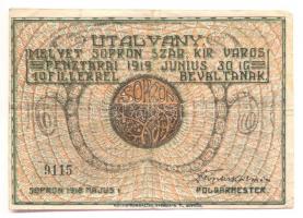 Sopron 1918. 10f utalvány T:III