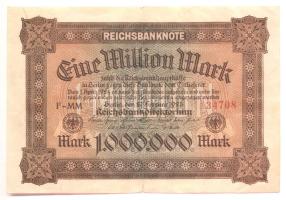 Német Birodalom 1923. 1.000.000M sosozat/sorszám bal és jobb oldalt T:III German Empire 1923. 1.000.000 serial number at left and right C:F