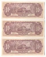 Kína/ Kwangtung Provincial Bank 1949. 10Y (3x) egymás utáni sorszámmal T:I
China/Kwangtung Provincia...