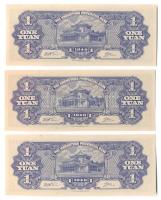 Kína/ Kwangtung Provincial Bank 1949. 1Y (3x) egymás utáni sorszámmal T:I
China/Kwangtung Provincial...