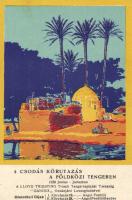 Mediterranean cruises, advertisement of the Lloyd Triestino shipping company