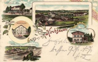 1898 Kirchseeon with railway station, Wallner's restaurant litho