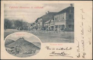 Homonna Main street, the shop of Márkus Fridman, Castle of Jeszenő (EB)