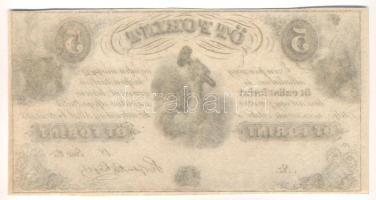 1852 Emigrációs "Kossuth bankó" 5Ft keltezés nélkül "E" T:I