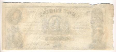 1852 Emigrációs "Kossuth bankó" 1Ft keltezés nélkül "A" ívszélekkel T:II