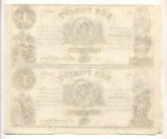 1852 Emigrációs "Kossuth bankó" 1Ft (2x) keltezés nélkül "C" és "D" ív...