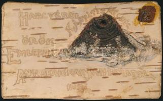 Hungarian handmade wooden card from WWI