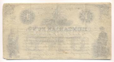 1852. 1$ "A" "Kossuth bankó" piros kézi sorszámozással T:III
Hungary 1852. 1 Dol...