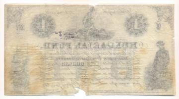 1852. 1$ "C" "Kossuth bankó" piros kézi sorszámozással T:III-(kis papírhiány)
Hu...