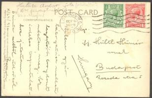 1924 Halász Andor pilóta, Weiss Manfréd főkonstruktőr saját kézzel írt képeslapja