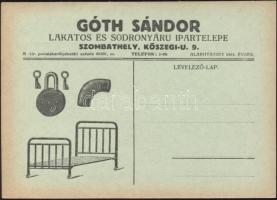Góth Sándor lakatos és sodronyáru telepe / locksmith workshop, advertisement