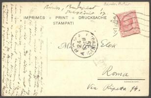 1919 Bárdos Artú színházi rendező, rádiós saját kézzel írt képeslapja Elek Artúrnak Rómából