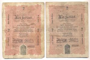 1848. 2Ft "Kossuth bankó" keltezés nélkül (2x) színváltozatok T:III,III-