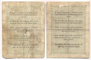 1848. 2Ft "Kossuth bankó" keltezés nélkül (2x) színváltozatok T:III,III-