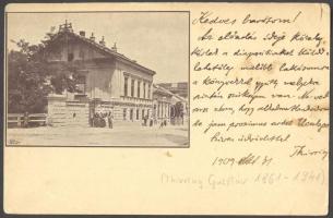 1909 Thirring Gusztáv földrajztudós saját kézzel írt tabáni részletet ábrázoló képeslapja Cholnoky Jenő földrajztudósnak
