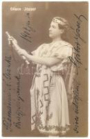 1907 Gábor József színész saját kézzel dedikált fotólap Pázmánné Kasper Gizella színésznőnek