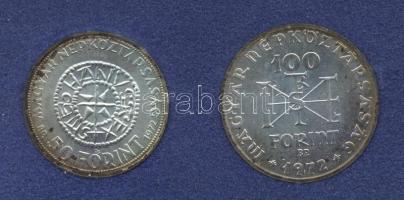 1972. 50Ft Ag + 100Ft Ag "Szt.István" pár T:BU Eredeti plasztiktokban!