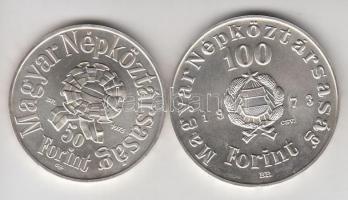 1973. 50Ft Ag + 100Ft Ag "Petőfi" pár T:BU